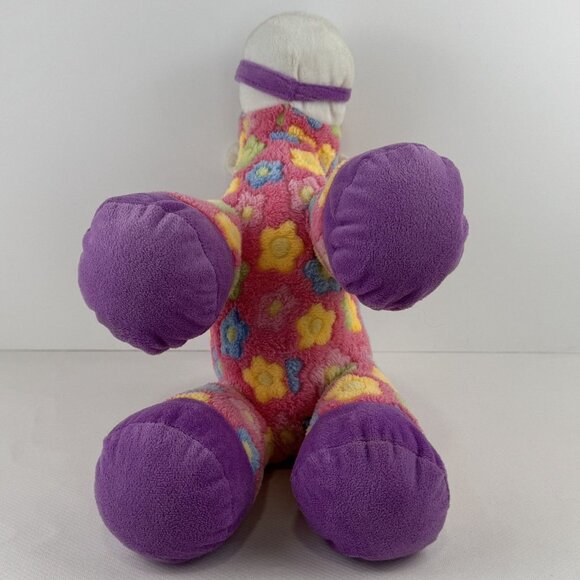 Dan Dee Collectors Choice Plush Horse 14" Pink Floral Pattern Purple Hooves Soft - Picture 6 of 11